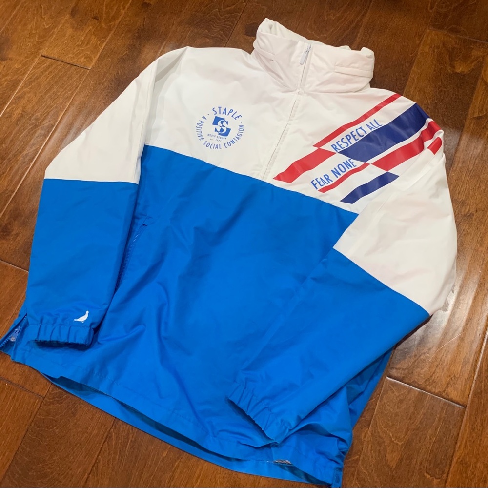 Staple Sailing pullover jacket hooded 1/4 zip XL